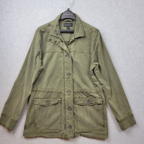 Lucky Brand Womens Army Green Utility Jacket Size Medium Grunge Pockets - Picture 1 of 13
